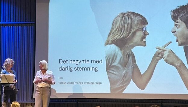 Marthe Mællingseter og Eva Moltmann presenterer på dialogkonferansen